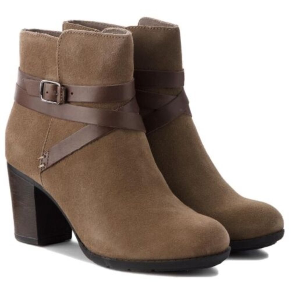 Clarks Enfield Coco Boot in Olive Green Sz 8